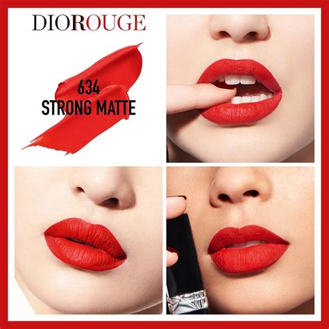 dior rouge strong matte 634|Dior red lipstick.